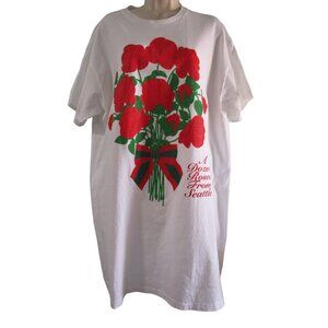 A Dozen Roses From Seattle Vintage Night Shirt One Size Single Stitch GUC